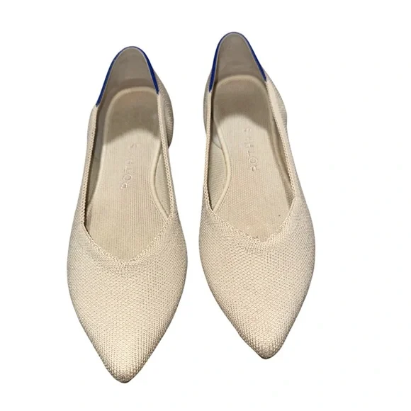 Rothy's Beige and Blue Women's Loafers 7 - Picture 2 of 5